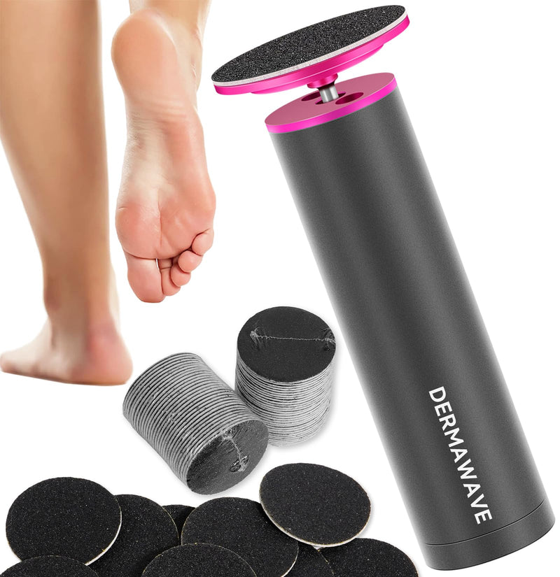 DERMAWAVE Electric Callus Remover for Feet with 60 Sandpaper Discs, Adjustable Speed Professional Foot File Electric Heel Grinder Sander Pedicure Tool for Men & Women Rose Pink - BeesActive Australia