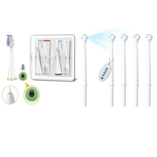Toothbrush Replacement Heads for Waterpik, and 4PCS Replacement Heads for Waterpik