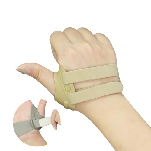 CMC Thumb Brace, Osteoarthritis Thumb Splint(Right Hand,Khaki,L) Khaki-Right Hand Large