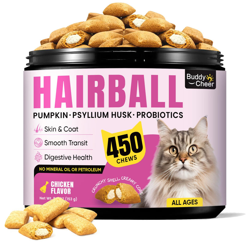Cat Hairball Control Chews – Digestive Health & Shiny Coat