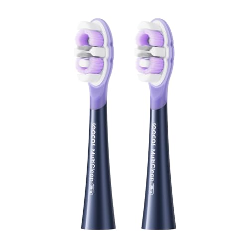 Soocas Multiclean Ultra Soft Electric Toothbrush Replacement Heads, Compatible with Both NEOS II and NEOS II Ultra, 2 Brush Heads, Soft Bristles, Midnight Blue