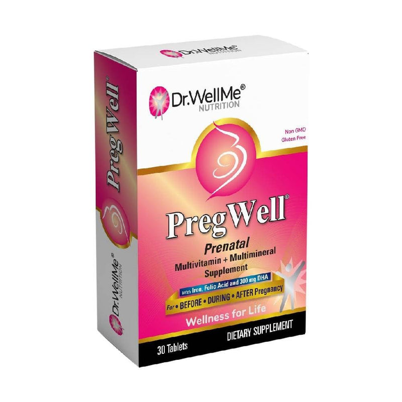 PregWell Prenatal Multivitamin Capsule - 30 Tablets | Complete Nutrition for Mom & Baby with Iron, Folic Acid & DHA -Gluten Free, Non-GMO - Preconception, Pregnancy, Breastfeeding PregWell