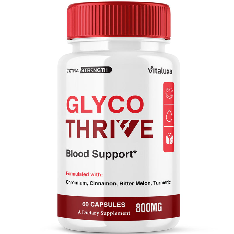 Glyco Thrive Capsules, GlycoThrive Blood Support Supplement Pills, Premium Natural Daily Multivitamin Wellness Formula for Maximum Energy & Overall Balance Health, Glyco Thrives Reviews (60 Capsules)