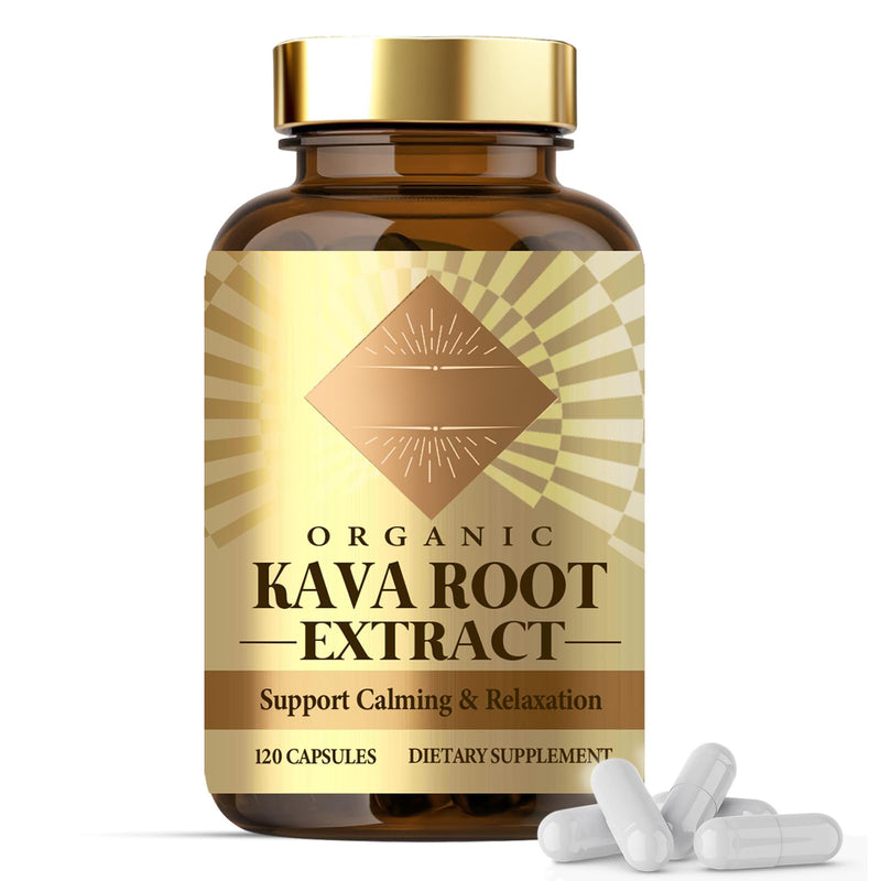 Kava Kava Capsules, High Concentration Kava Root Extract Supplement for Relaxation and Immune Support, Vegan & Non-GMO, 120 Capsules 1 Count (Pack of 1)