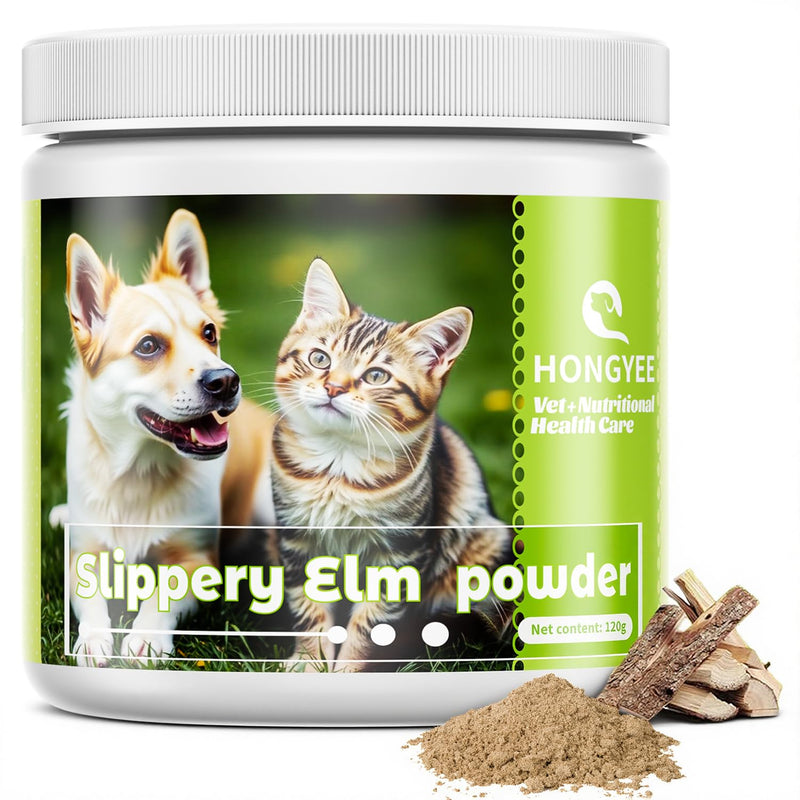 Elm Powder for Dogs and Cats 120 g, for the Relief of gastrointestinal Complaints in Pets, Promotes mucosal Repair, Promotes Nutrient Absorption