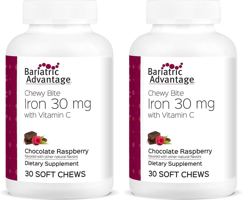 Bariatric Advantage Iron Chewy Bite Chocolate Raspberry Truffle (30 mg Iron, 60 mg Vitamin c) 30 Count (Pack of 2) 30 Count (Pack of 2)