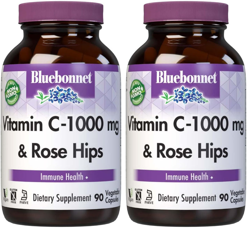 BlueBonnet Nutrition Vitamin C 1000 mg | for Immune Health & for Antioxidant Protection; Non-GMO, Vegan, Kosher 90 Count (Pack of 2)