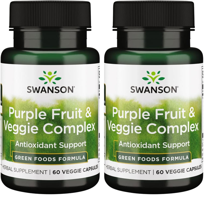 Swanson Whole Food Purple Antioxidants Fruit & Veggie Complex 400 Milligrams 60 Veg Capsules (Pack of 2) 60 Count (Pack of 2)