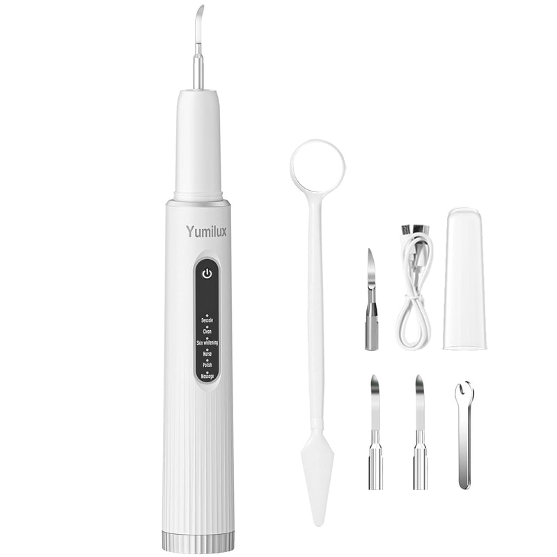 Professional Plaque Remover for Teeth, Teeth Cleaner Tool with Intelligent and Secure Sensor Technology, 4 Replaceable Heads 5 Modes, OLED Light & Oral Mirror, Rechargeable Teeth Cleaning Kit For Home - BeesActive Australia