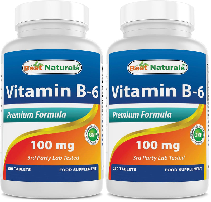 Best Naturals Vitamin B6 Tablet, 100 mg, 250 Count (Pack of 2) 250 Count (Pack of 2)