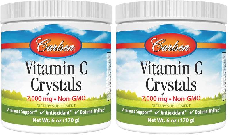 Carlson Labs Non GMO Vitamin C Crystals, 6 Ounce (Pack of 2) 6 Ounce (Pack of 2)