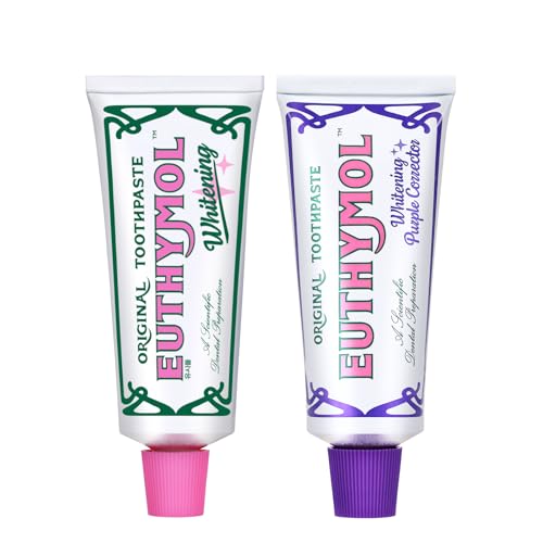EUTHYMOL Whitening Toothpaste Duo- Whitening & Purple Toothpasteㅣ3.7oz Each