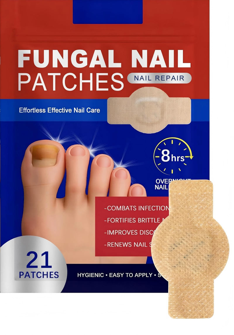 Nail Patches 21 PCS Toenail Treatment Extra Strength 8-Hour Overnight Nail Fast Acting Repair Effortless Hydrogel Nail Care and Repair for Damaged Nails Overnight Renewal for Men and Women 0 Ounce (Pack of 21)