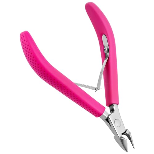 Cuticle Trimmer,Stainless Steel Cuticle Clippers with Non-Slip Silicone Handle,Professional Nail Trimmer Remover Tool for Manicure And Pedicure