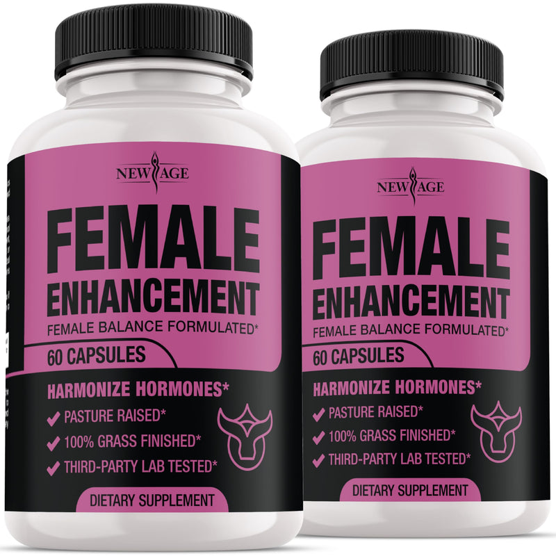 NEW AGE Beef Organ Supplement for Women – Supports Hormone Balance, Energy & Wellness – Pasture Raised Superfood – Liver, Heart, Kidney, Uterine Tissue – Ovary, Uterus, Fallopian Female Support-120 60 Count (Pack of 2)