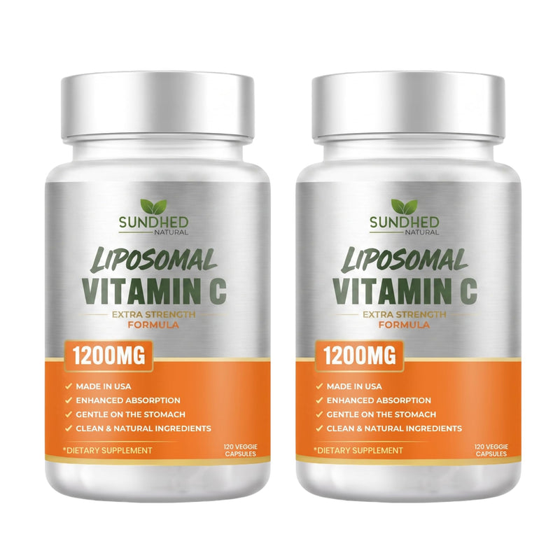Pure Liposomal Vitamin C - 1200mg Immune System & Collagen Health Booster, Anti Aging Skin Vitamins, Sodium Ascorbate, Sunflower Lecithin (120 Capsules / 2 Months) (Pack of 2) 120 Count (Pack of 2)