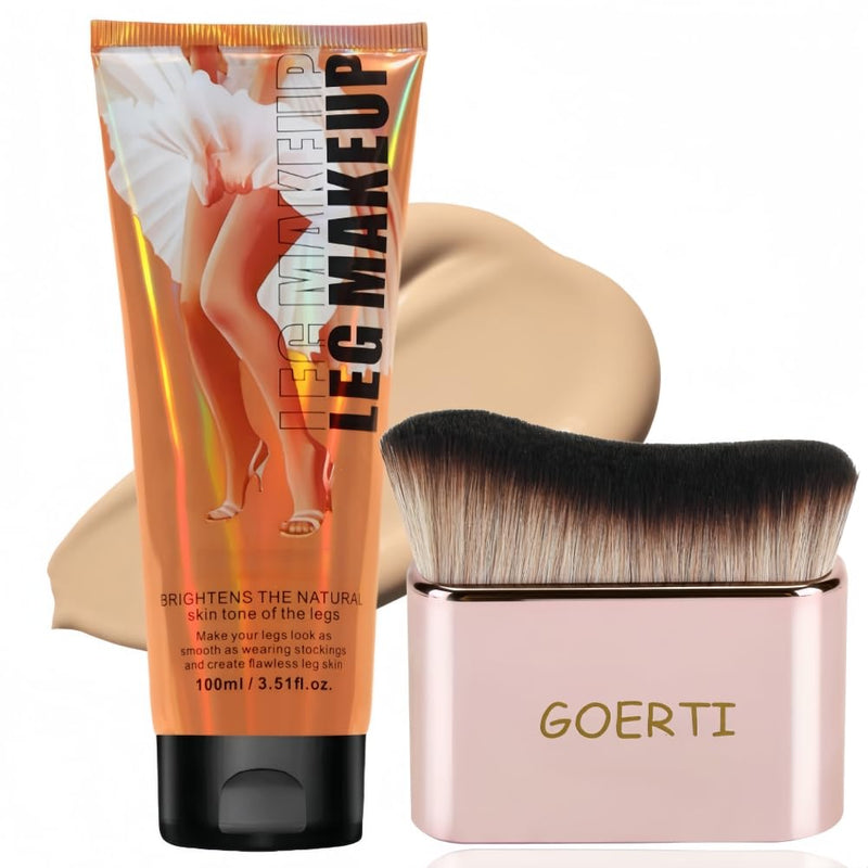 Leg Concealer & Extra Large Body Makeup Brush Set – Full Coverage Foundation Brush for Scars, Stretch Marks, Veins, Blemishes – Kabuki Brush for Flawless Tan & Leg Concealer Application - BeesActive Australia