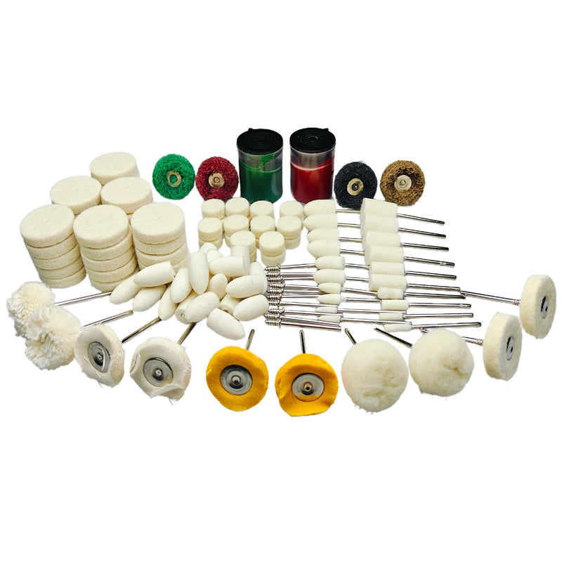 117PCS Dremel Polishing Kit, Polishing Wheel with 2 Polishing Compound，Dremel Polishing Bits for Resin,Jewelry,Metal,Watch