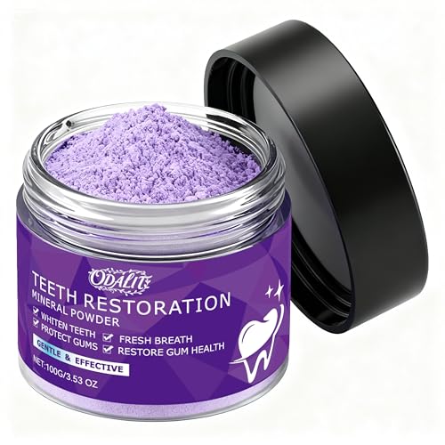 Teeth Restoration Mineral Powder,Teeth Whitening Mineral Tooth Powder,Effective in Strengthening Teeth and Gums, Dental Restoration, Fresh Breath for Daily Use 100g