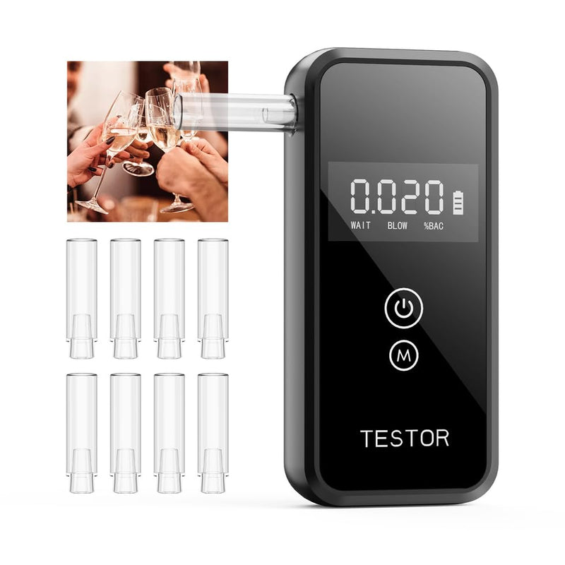 Breathalyzers, 2025 Upgraded Professional-Grade Breathalyzers for Alcohol, High-Accuracy Portable Alcohol Breathalyzer with 8 Reusable Mouthpieces