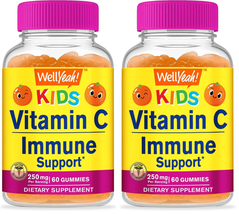 WellYeah Kids Vitamin C Gummies (250mg) - 60 Gummies (Pack of 2) 60 Count (Pack of 2)