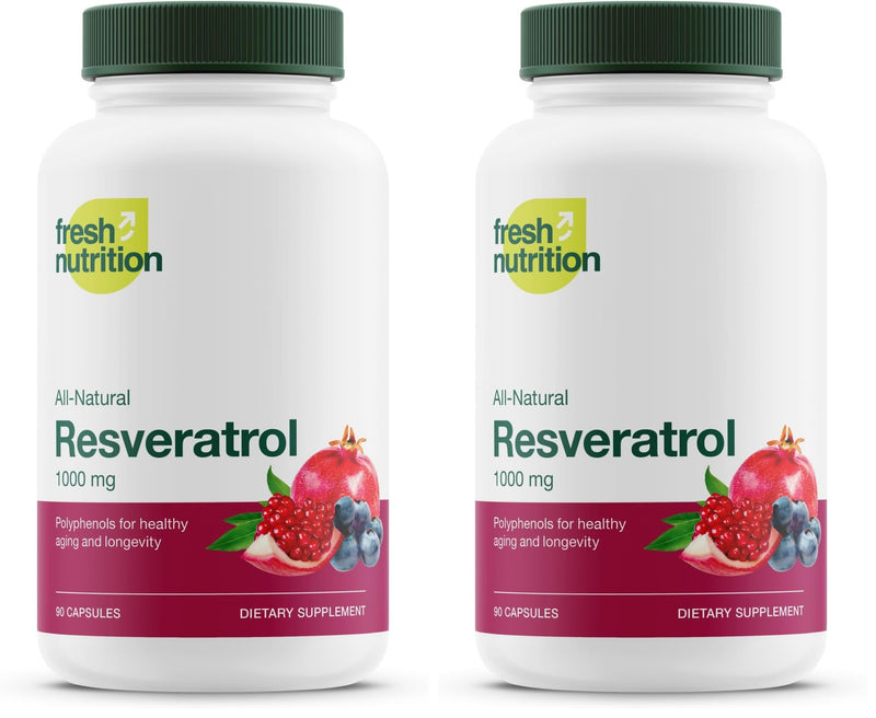 Resveratrol Supplement - Trans-resveratrol Extra Strength 750mg - Natural, Pure and Potent Polyphenols Supplement - Vegan, Non GMO, Gluten-Free - 90 Capsules (Pack of 2) 90 Count (Pack of 2)