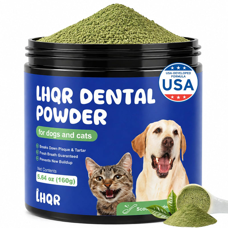 Dog Dental Powder for Fresher Breath - Dog Teeth Cleaning Powder Natural Plaque & Tartar Support with Probiotics & Enzymes lab co, Oral Care Supplement for Pet 160g/(5.6 oz)