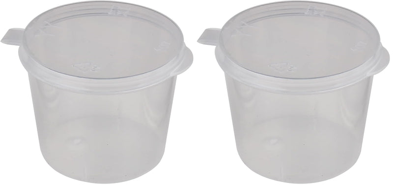 WARMBUY 1-Ounce Plastic Disposable Cups with Attached Lids for Sauces, Salad Dressings, Paints, 100 Counts (Pack of 2) 100 Count (Pack of 2)