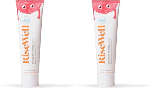 RiseWell Kids Mineral Toothpaste - Kids Hydroxyapatite Toothpaste - Made by Dentists, Safe to Swallow, No Added Fluoride and All Natural - Cake Batter Flavor, 3.4 Oz (Pack of 2) 3.4 Ounce (Pack of 2)