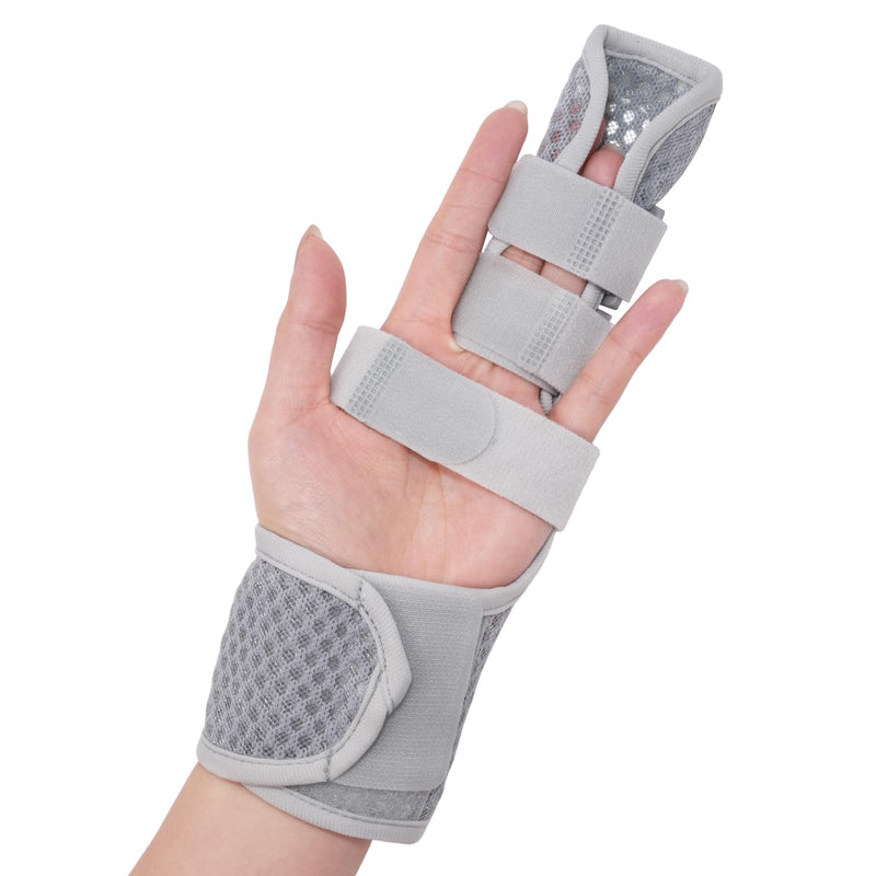 Double Trigger Finger Splint, Aluminum Finger Brace Joint Stabilizer, Adjustable Hand Brace with Finger Support for Broken Fingers, Sprains, Mallet Injury, Arthritis(Ultra-Slim) Double Trigger Finger Splint