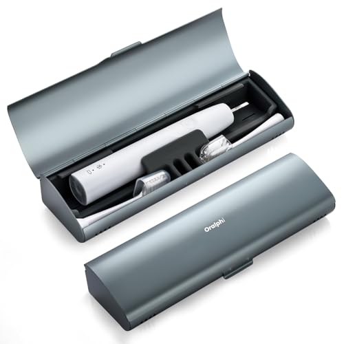 Aluminum Electric Toothbrush Travel Case, 2 in 1 Travel Toothbrush Holder for Oral B/Oral-B Pro 1000 1500 5000 and Most Electric Toothbrush for Traveling, Removable Silicone Liner-Grey Grey 1 Pack