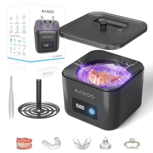 Ultrasonic Retainer Cleaner Machine for Dentures Aligners Mouth Guards BLack
