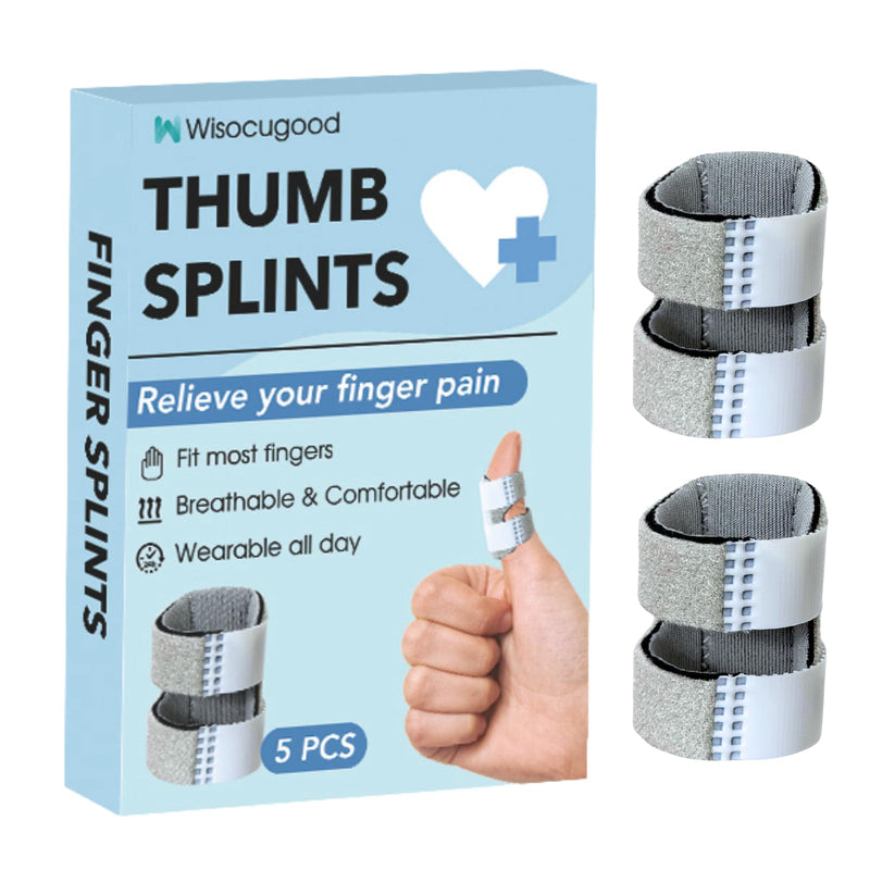 5 Pcs Thumb Splint,Trigger Finger Splints,Finger Brace,Broken Fingers Straightening,Pain Relief,Arthritis or Support for Fingers,Suitable for thumb, Index, Middle, Ring, Pinky Finger - BeesActive Australia