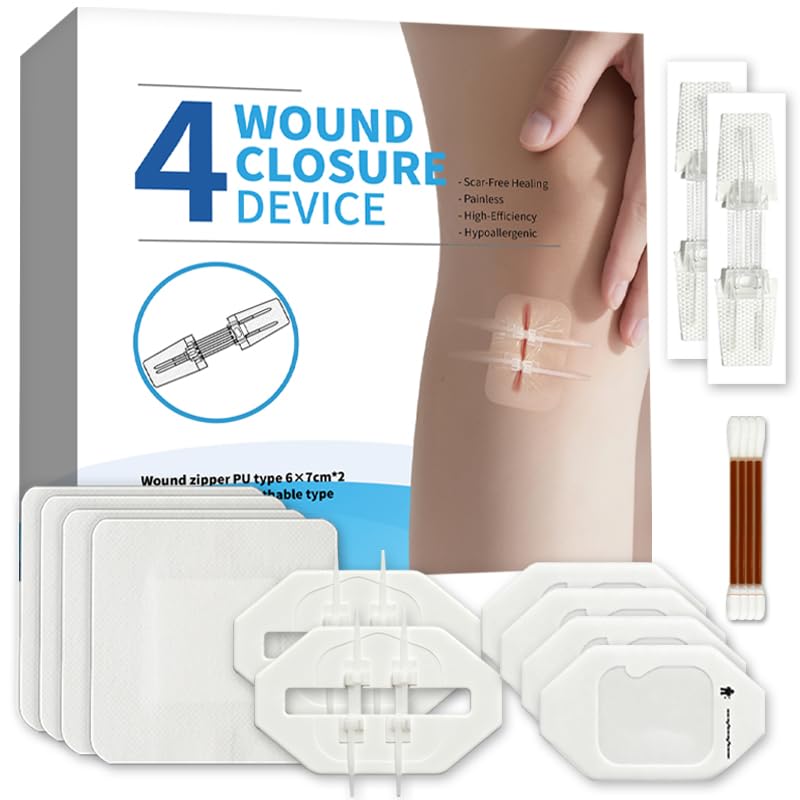16 Pcs-Emergency Butterfly Bandages Wound Closure Device,Sterile Laceration Closure Strips,Zip Stitch Cut Closure Kit,Stitchless,Painless Bandaids Alternative for Home,Travel & Outdoor First Aid Kit