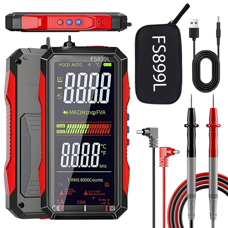 USB Rechargeable Digital Multimeter, 2026 Upgraded Fs899l Multimeter, Automatic Digital Display Multimeter Tester for Home and Industrial Electrical Issues, Multimeter Tester (FS899L) - BeesActive Australia