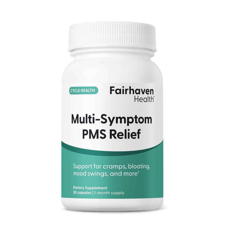 Fairhaven Health Multi-Symptom PMS Relief for Women | PMS Support Supplement for Women | Relief from Cramps, Bloating | Vegan | 30 Capsules