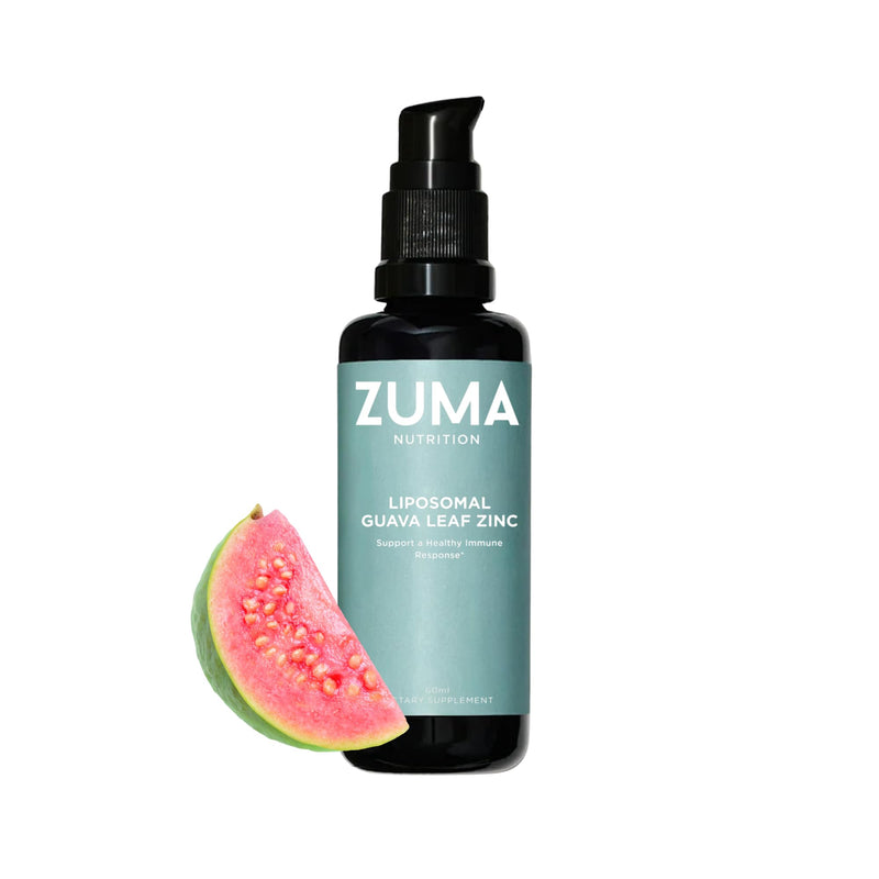Zuma Nutrition Guava Leaf Zinc with Vitamin C, Vegan & Natural Herbal Supplement for Skin Health, Longevity and Daily Wellness Support for Men and Women, Skin Care Routine, 60 ML Bottle