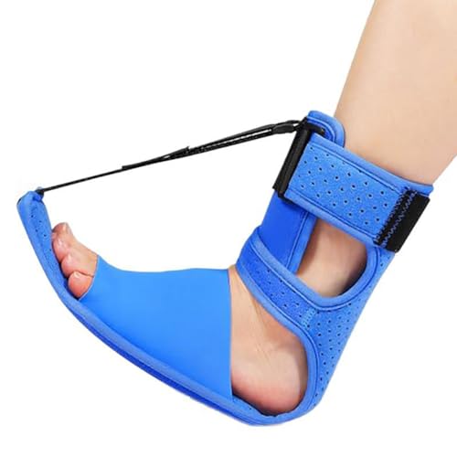 Plantar Fasciitis Night Splint for Men & Women, Adjustable Foot Drop Brace with Arch Support, Relief for Achilles Tendonitis, Heel Spur Pain - Day & Night Use (Blue) Blue