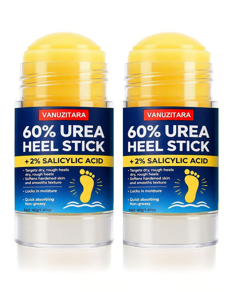 Urea Cream 60 Percent with 2% Salicylic Acid, Maximum Strength Foot Cream for Rough, Dry Cracked Feet Hands and Elbows, Urea Stick Callus Remover Skin Softener Hydrating Balm 2 Pack (1.41oz Each) 1.41 Ounce (Pack of 2)