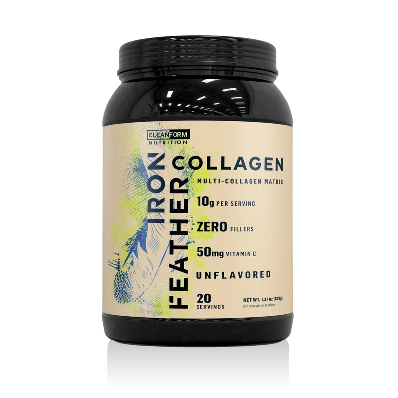 Iron Feather Collagen Powder | Unflavored | Multi-Collagen Protein with Vitamin C | Supports Joints, Tendons, Recovery, Skin, Hair and Nails | 10g Protein per Scoop | Clean and Functional Nutrition