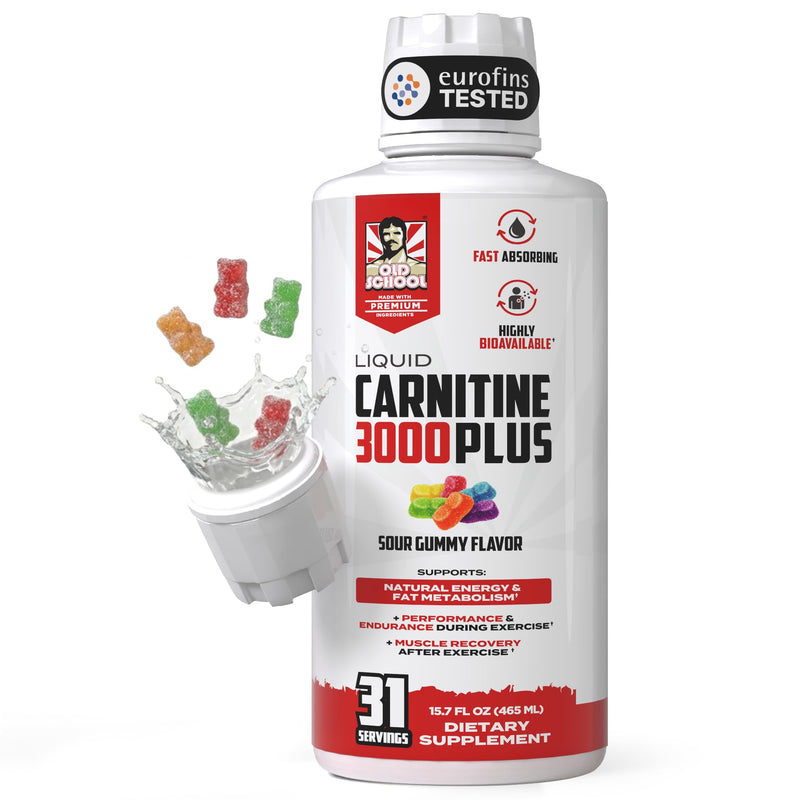 Old School Labs 4-in-1 Liquid L-Carnitine 3000 Plus for Energy & Metabolism | Fast Absorbing L Carnitine Supplement with Acetyl L-Carnitine, L-Tartrate, ProGBB® & Vitamin B for Energy & Metabolism, 16oz 31 Fl Oz (Pack of 1)