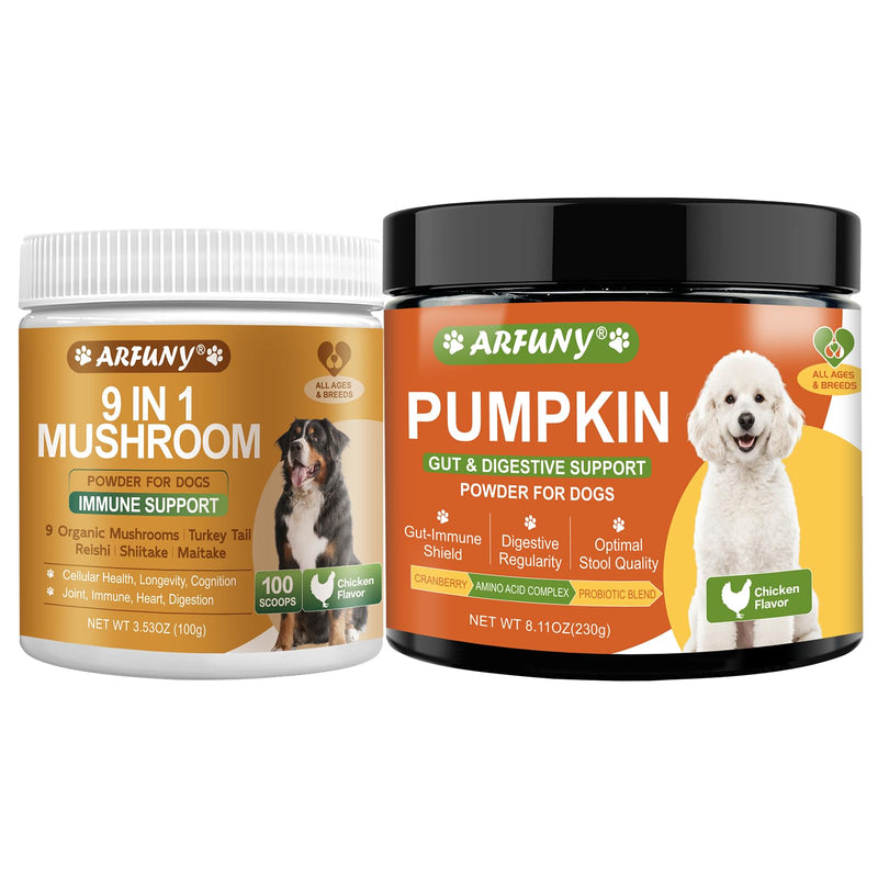 Dog Pumpkin Powder & 9 in 1 Mushroom Powder