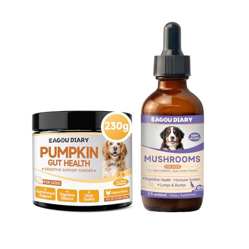 Pumpkin for Dog Supports Digestion, Gut Health - Mushroom for Dogs with Turkey Tail Mushroom for Dogs, Lion’s Mane, Shiitake