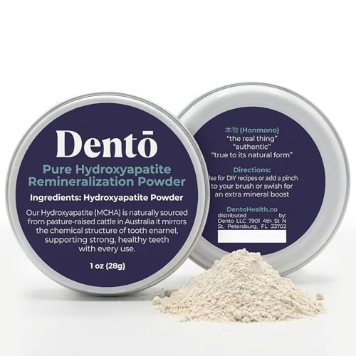 Dento Hydroxyapatite (MCHA) Tooth Powder, 1oz, Enamel Strengthener 1 Ounce (Pack of 1)