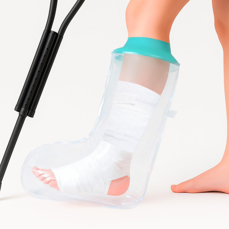 CIVJET Waterproof Cast Cover for Shower Adult Half Leg – Reusable Leg Cast Protector with Soft Ring Seal, Leakproof Cast Covers for Showering Foot Ankle Calf Surgery, Shower Boot for Injury Recovery Short Leg