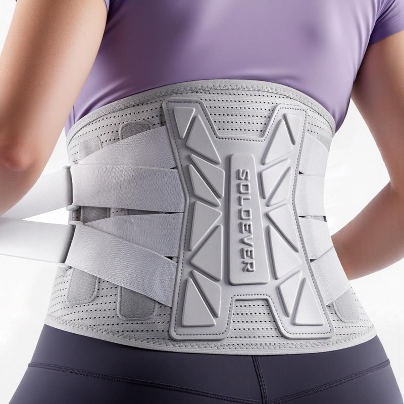 Medical-Grade Back Brace for Women Lower Back Pain Relief [Ultra Breathable & Stronger Support] Back Support Brace with Adjustable Strap System - Back Support Belt for Herniated Disc, Sciatica, Arthritis,Scoliosis Gray Large