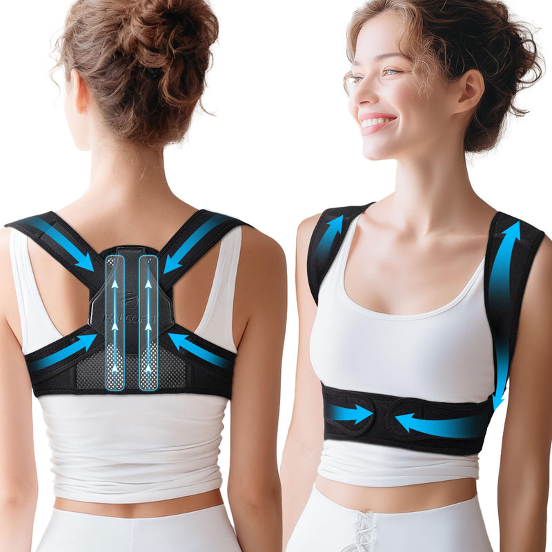 Posture Corrector for Women, Adjustable Back Straightener with Enhanced Support, Invisible Under Clothes, Breathable Upper Back Brace for Neck, Back Pain Relief, Correct Hunchback, Slouching, L/XL L/XL (Underbust: 35.5-45'')