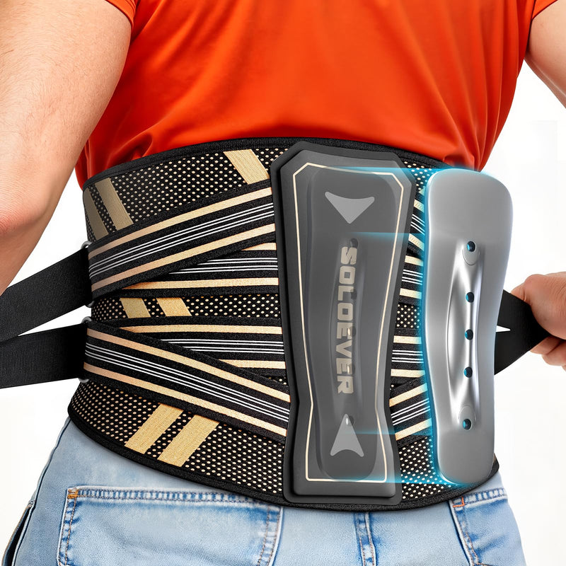 Ultra Breathable Back Brace for Lower Back Pain Relief,[Medical Grade & Copper Infused] Lumbar Support Belt with Bionic Support System, Adjustable Back Support Brace for Sciatica,Herniated Disc,Men&Women Black Large - BeesActive Australia