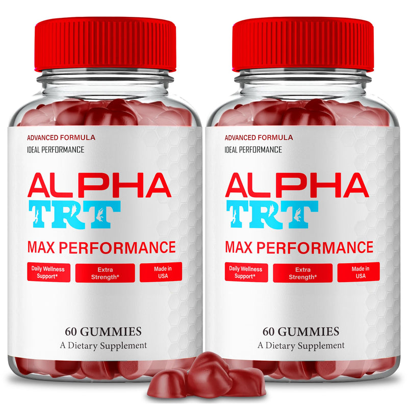 Alpha TRT Gummies, Official AlphaTRT Supplement Gummy for Men - Maximum Strength Performance, All Natural Support for Overall Health & Wellness, Advanced Alpha TRT Health Reviews (2 Pack)