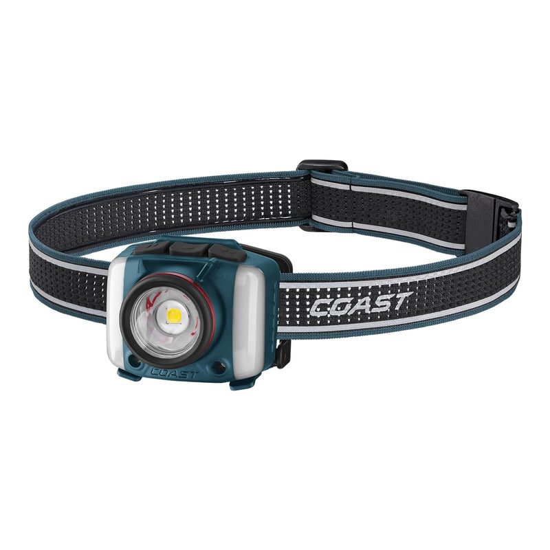Coast FL97R Voice-Controlled 1200 Lumen Rechargeable LED Headlamp with Pure Beam® Spot & Flood, ARC Lighting, Red & Green Color Modes, Glide Focus™ Radial Arm Dial and USB-C Charge Port, Ocean Blue - BeesActive Australia